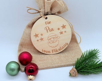 Personalized wooden Christmas tags – for your Santa Claus stocking – Individual Christmas tags as a gift or decoration