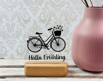 Aufkleber, Frühlingssticker, Sommer Sticker Frühling, Plott Frühling, Fahrrad "Hallo Frühling"