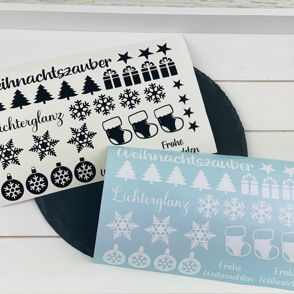 Aufkleber Set Weihnachten, Winter Sticker, Aufkleber Winter, Plott Winter, Sticker für Weihnachtsdeko