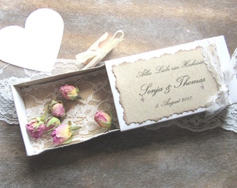 Geldgeschenk-Verpackung - Hochzeit - mit Vornamen des Brautpaares und Hochzeitsdatum - Rosen - Hochzeitsgeschenk - Vintage-Stil