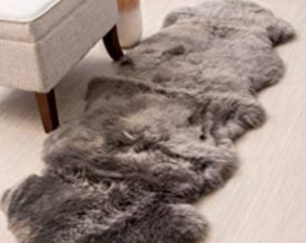 Genuine Australian Sheepskin Rug Double Pelt Taupe Fur, Approx. 2ft x 6ft Sheepskin Wool Fur