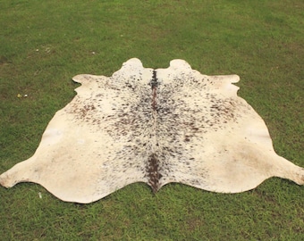 Alfombra de piel de vaca tricolor, 1,5 x 1,5 m, piel de vaca natural