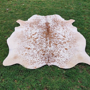 Tapete de couro de vaca marrom e branco Tapete de couro de vaca salpicado Tapete de couro de vaca genuíno Tapete de pelo de vaca