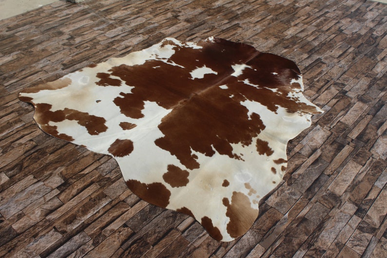 Amazing Brown and White Cowhide Rug Cow Skin Rug Leather Hide Etsy UK