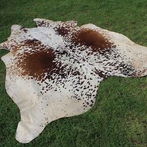 Tricolor Cowhide Rug Brazilian Cowhide Rug Speckled Cowhide Rug Tricolor Hair on Cowhide Rug