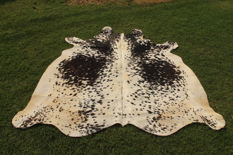 Medium Cowhide Rug Black and White Cow Skin Rug Cow Hide Area Etsy