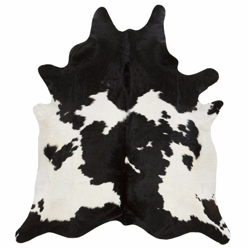 Amazing Black and White Cowhide Rug Cow Skin Rug Leather Hide Etsy