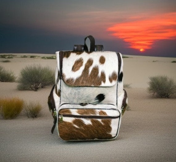 Cowhide Backpack Bag Cow Hide Bag Leather Backpacks Travel Bag Cowhide Diaper Bag