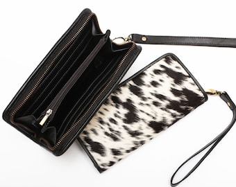 Black White Mixed Animal Print Lion Wallet Real Leather Purse Credit Card Holder for Women Phone Girl Black White Mixed Animal Print Lion Wallet Real Leather Purse Credit Card Holder for Women Phone Girl