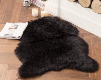 Real Rabbit Fur  Real Fur Carpet Rug Throw Leather Pelt Cosy Suitable 8-14'' 