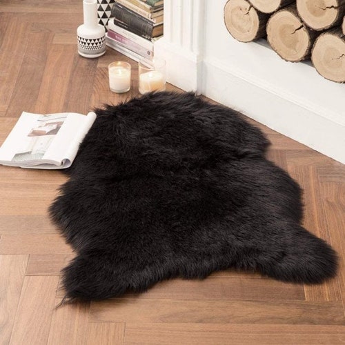 Sheepskin Rug Maroon Real Animal Hide Fur Leather 2x3 ft Single Pelt Flat Sale 