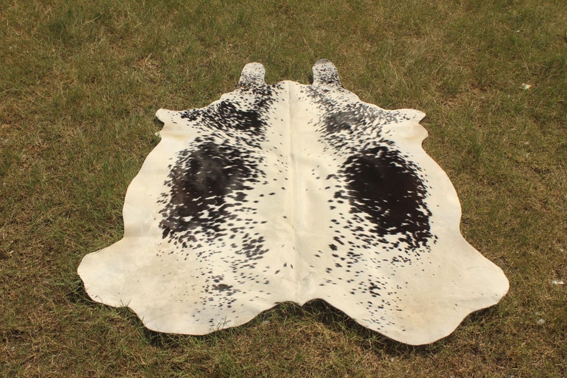 Medium Cowhide Rug Black and White Cow Skin Rug Cow Hide Area Etsy
