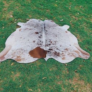 Genuine Tricolor Cowhide Rug Hair on Hide Rug 5 x 5 Cowhide Area Rug Tricolor Cowhide