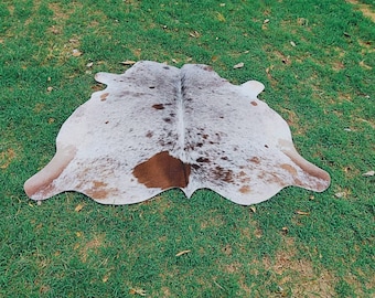 Genuine Tricolor Cowhide Rug Hair on Hide Rug 5 x 5 Cowhide Area Rug Tricolor Cowhide