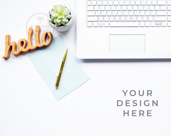 Hello Wood And Succulent Styled Stock  Pen |