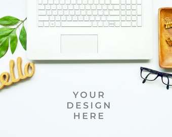 Download Free Wood and Greenery Styled Stock | Hello Carving | Leaves | Glasses | Desktop Mockup 3500px X 2300px | Digital Download PSD Template