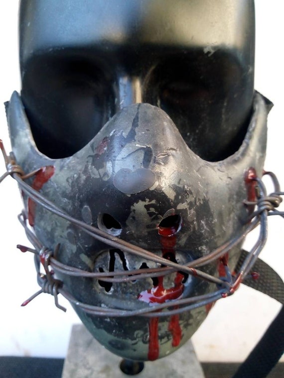 Bloody Gore Mask BDSM Punishment With a Activated -