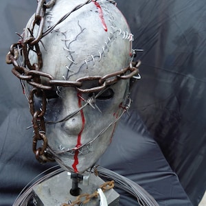 Macabre art mask,gore art prop,nightmare fuel,scary mask,Halloween costume mask, steampunk gore mask, horror junkie prop, nightmare mask