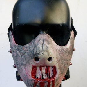 Horror gore Steampunk Post-apocalyptic mask silence of the lambs inspired nightmare bloody mask with activated carbon filter