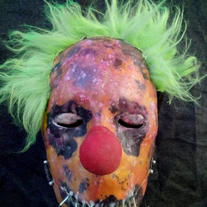 Horror clown mask, freaky Halloween prop, glow in the dark, psycho clown,killer clown,scary clown, insane clown, clown face mask,evil clown