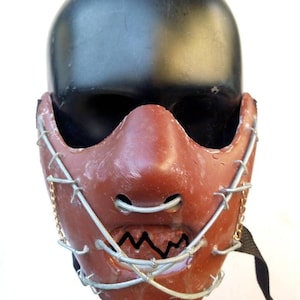 Steampunk gore horror bite guard mask Hannibal Lecter glow in the dark post-apocalyptic creepy mask
