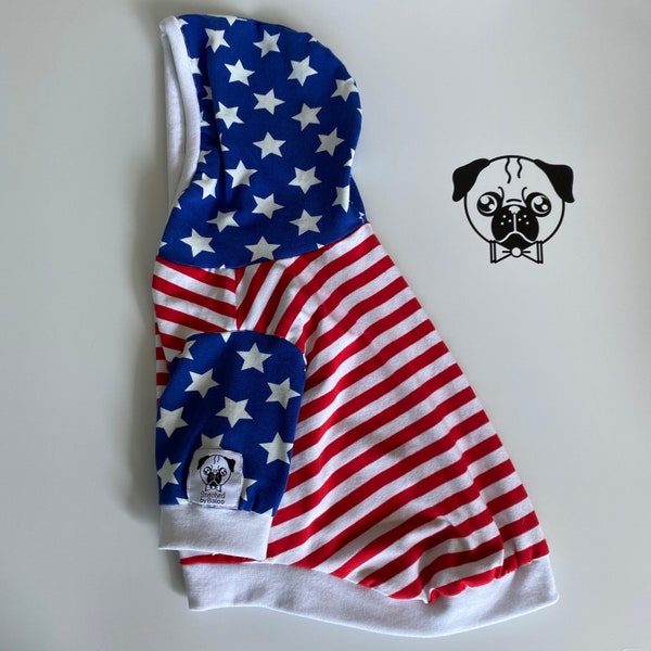 Pugfashion Stars and Stripes Hoodie