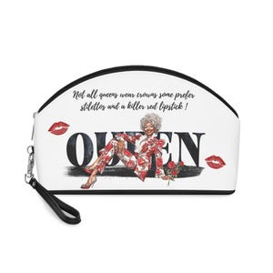 Black Queen Travel Cosmetic Bag, Accessory Pouch Makeup & Travel Pouch  Melanin Queen  Multi‑Purpose Travel and Toiletry Organizer