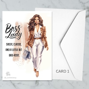 Empowering Women&#39;s Affirmation Cards: Boss Lady Greeting Card Set