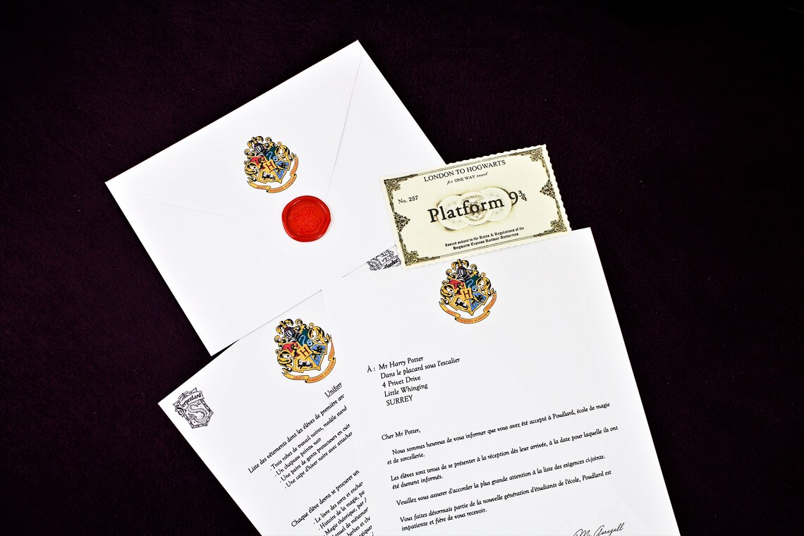 Lettre d'admission à Poudlard Personnalisée | Etsy
