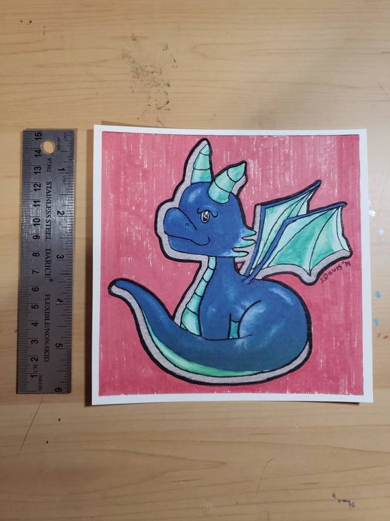 Teal Dragon full body portrait