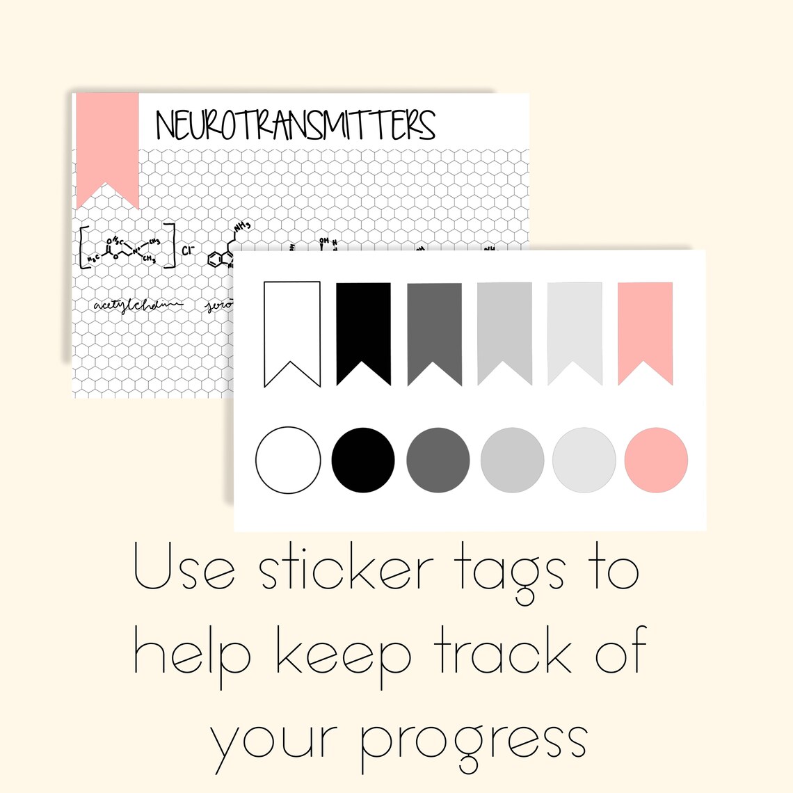 Hexagonal Graphing Paper and Flashcard Set Digital Printable Chemistry ...