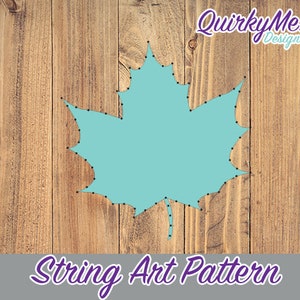 String Art Pattern - Herbstblatt 15x15 cm