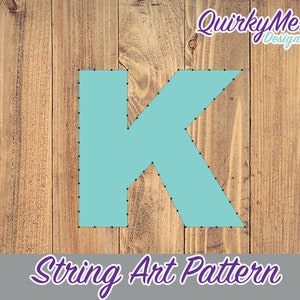 Padrão de arte com cordas - Letra K 6x6