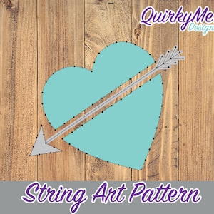 String Art Pattern - Heart & Arrow 6x6