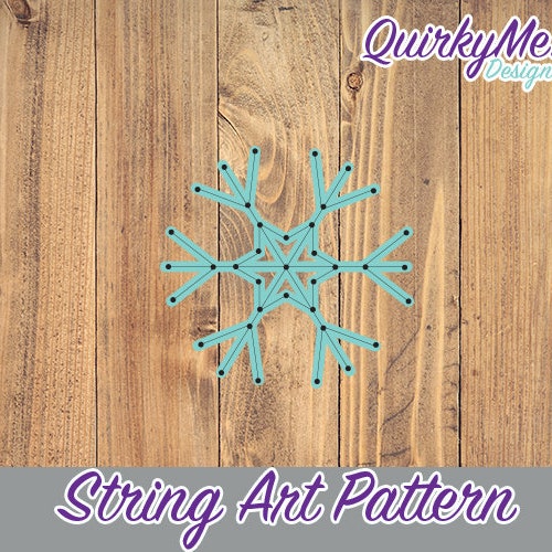String Art Pattern Printable Modern Christmas Snowflake Etsy