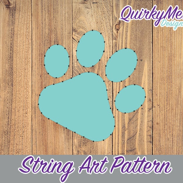String Art Pattern - Paw Print 6x6