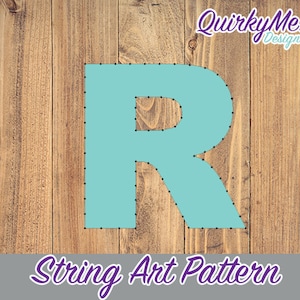 String Art Pattern - Letter R 6x6