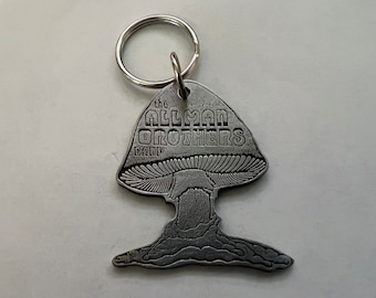 Brelok do kluczy z litego metalu z cyny, bardzo wytrzymały grzyb, 2 cale wysokości