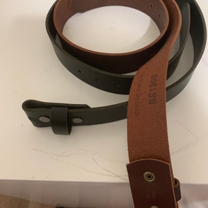 Set of 2 Buffalo BLACK AND BROWN Genuine Leather 1.5 Inches Wide  Thick Belt Durable Snaps Easy Interchangeable Buckles