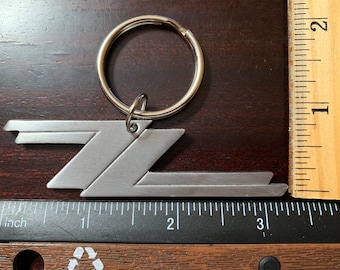 ZZ Top Silver/Gray  Key Chain Solid Metal 3 1/4 inches  VERY STURDY