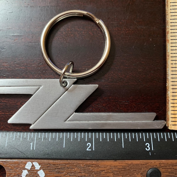 ZZ Top Silver/Gray  Key Chain Solid Metal 3 1/4 inches  VERY STURDY