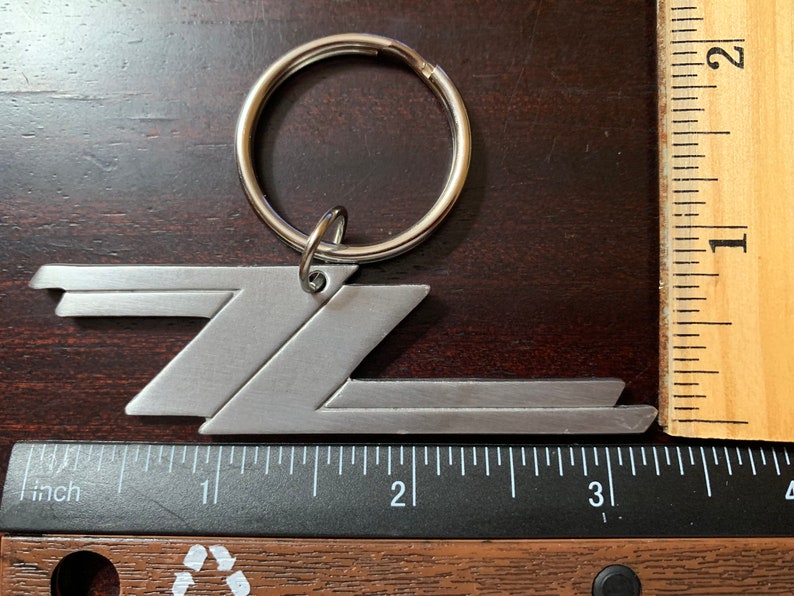 ZZ Top Silver/Gray Key Chain Solid Metal 3 1/4 inches VERY STURDY image 1