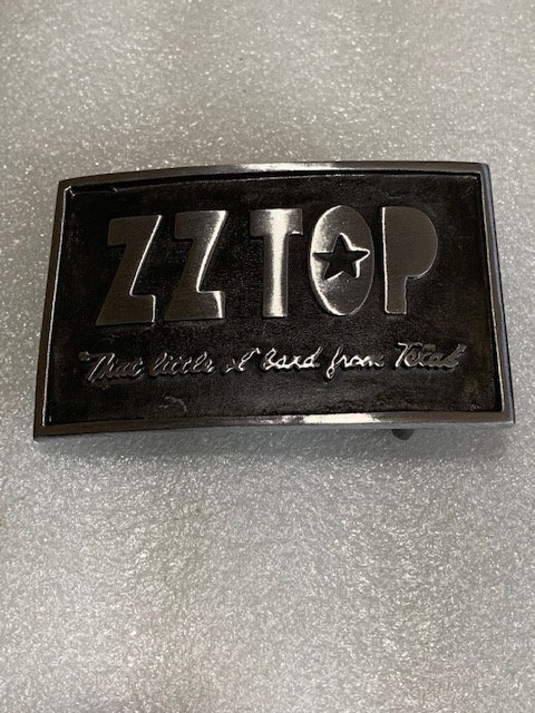 ZZ Top Belt Buckle Little Band From Texas Solid Metal Strong Sturdy