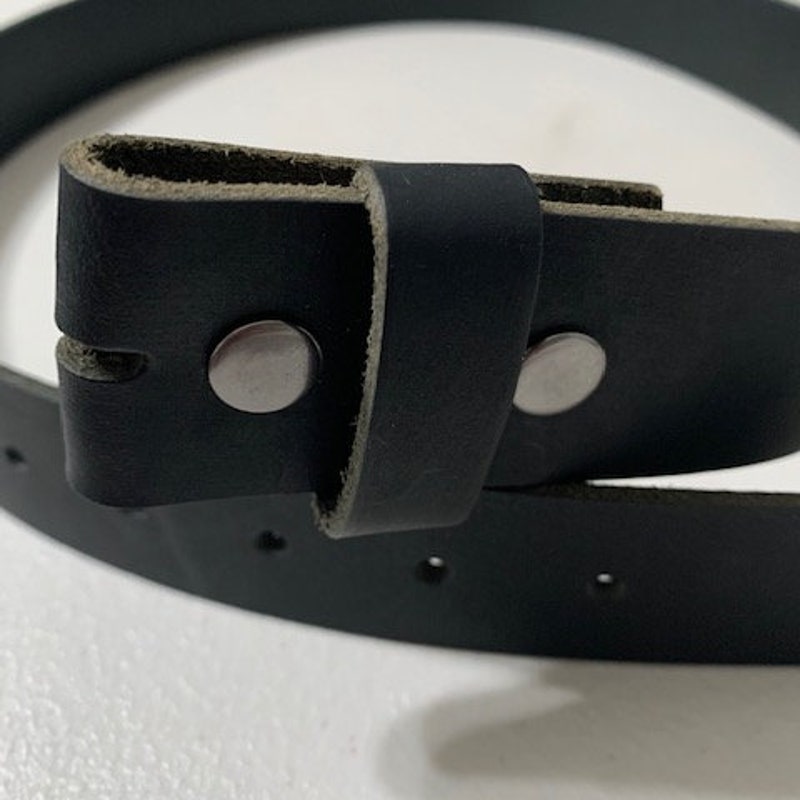Wide Unisex Black Leather Belt