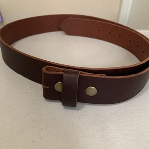 Buffalo Genuine Leather 1.5 Inches Wide Thick BROWN Belt Durable Snaps Easy Interchangeable Buckles image 1