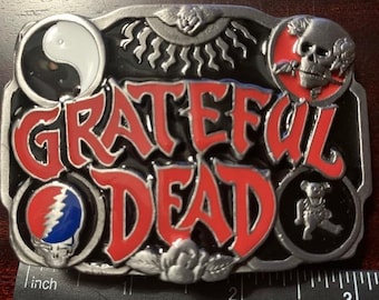 Ying Yang Bear Steal Your Face Grateful Dead Belt Buckle Enameled Strong