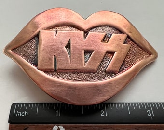 KISS Belt Buckle COPPER Very Sturdy Thick Solid Metal Lips