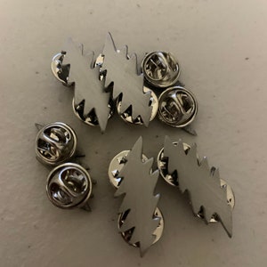 Set of 6 Small Pins 13 Point Lightning Bolt Gray