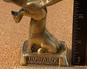 Timberjack Solid Metal Donkey BRASS Półciężka statua 3 cale wysokości Reprodukcja
