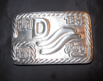 John Wayne Solid Pewter Red River D Belt Buckle 1946 Movie Westerns Howard Hawks